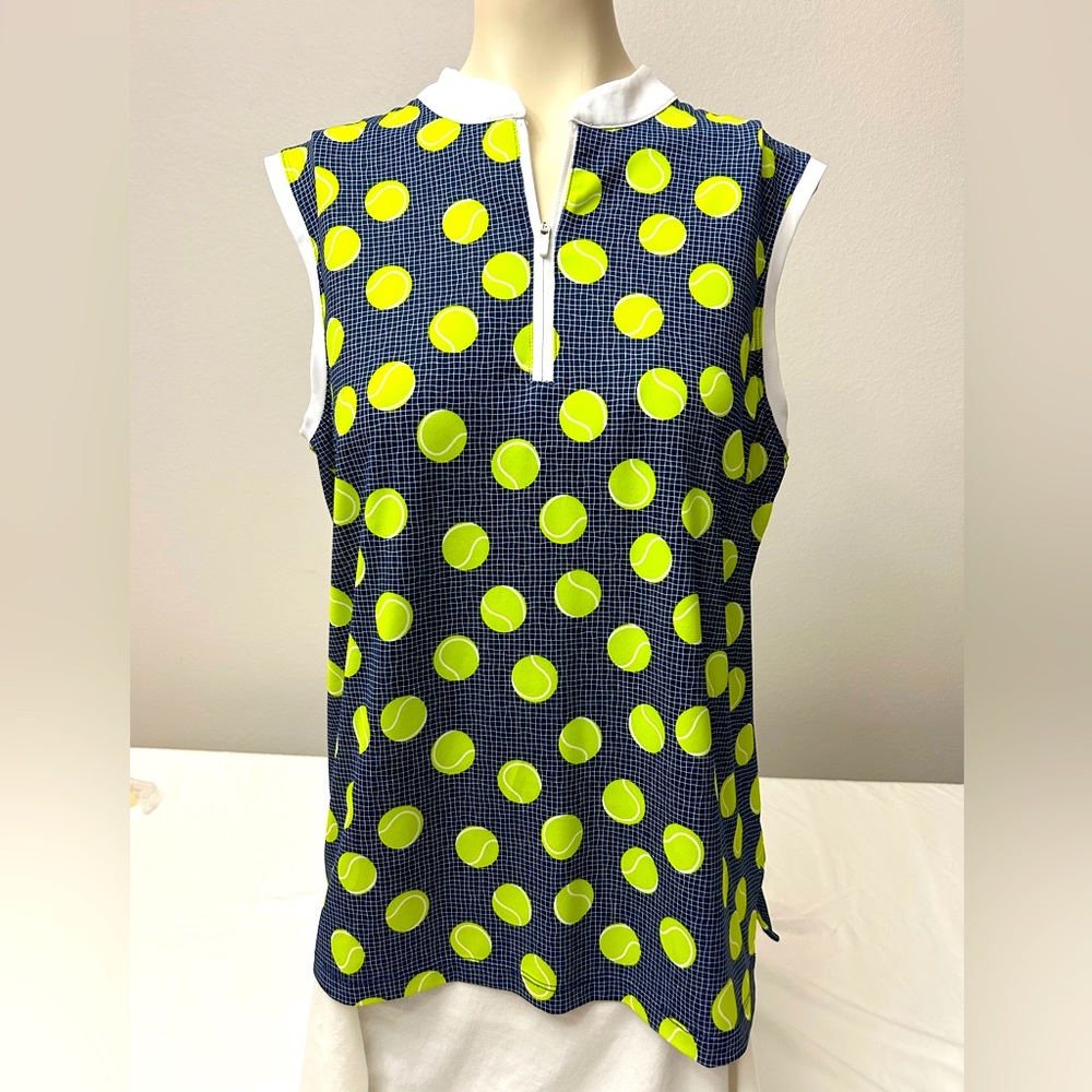 Lillie Green tennis sleeveless shirt. Size Large. EUC